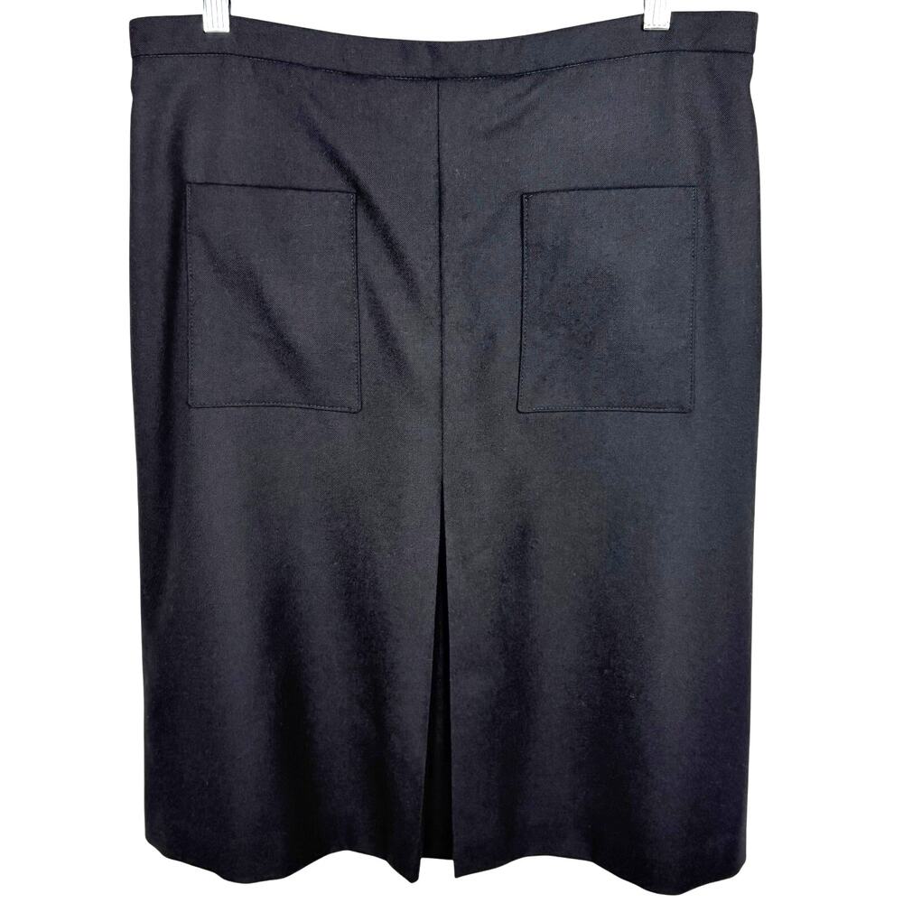 Pendleton Womens 100% Virgin Wool Kick Pleat Skirt Front Pockets Lined Black 12